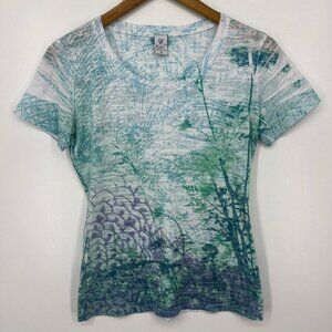 Kuhl T-Shirt Women's M Multicolor Short Sleeve Nature Print Made in USA